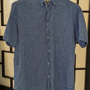 Fabulous Report Collection Linen/Cotten Blend Mens Shirt. Large.